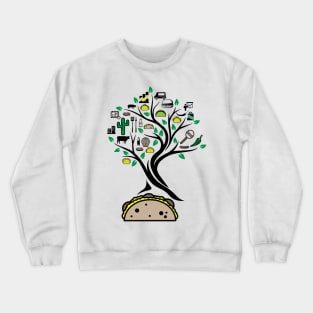 Taco Mexican Tacos Tree Of Life Yoga Celtic Viking Yggdrasil Crewneck Sweatshirt